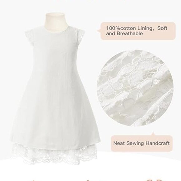 3/$30Girls Sleeveless A-Line Lace Party Dress(8-9 years) - Picture 3 of 9